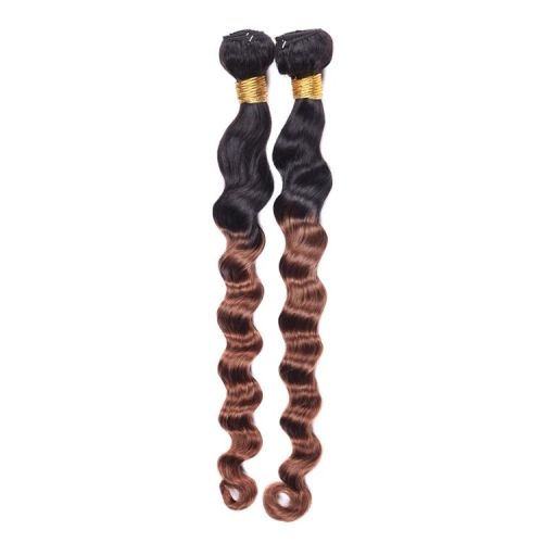 Ombre Loose Deep Hair Bundles with Closure 1b/30# Indian Virgin Human Hair Weave Bundles with 4x4 Lace Closure