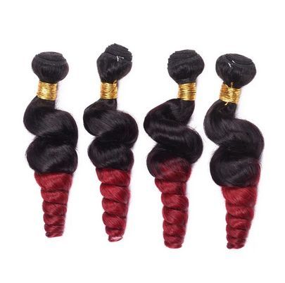 Factory Price Ombre Color 1B/Burgundy# Loose Wave Vietnamese Raw Virgin Human Hair Bundles