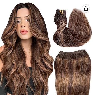 Sew in Hair extensions Real person *, gradual color natural woven bundle Remy Real person * Hair extensions all dark brown to chestnut brown