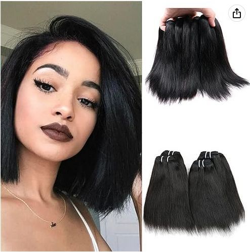 Brazilian Straight hair bundle Brazilian cut primary hair * Human hair braided bundle natural black