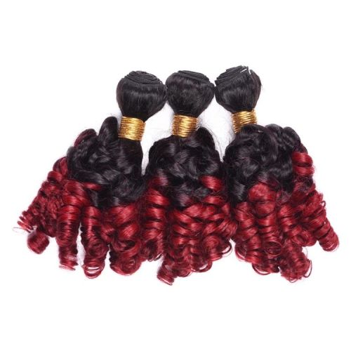 Factory Price Ombre Color 1B/Burgundy# Spring Curl Wholesale Color Burg Peruvian Virgin Hair Bundles Vendors