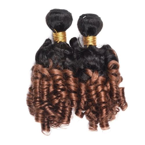 Wholesale Distributors Ombre Color 1B/30# Spring Curl 100% Raw Malaysian Virgin Hair Bundles
