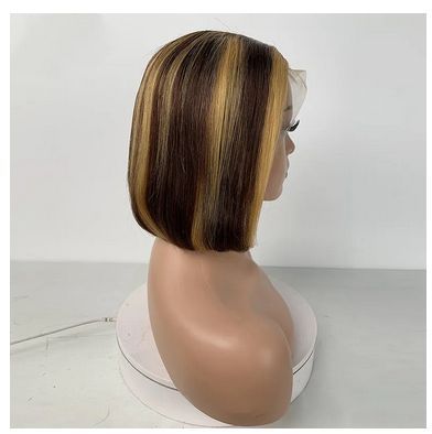 Highlight Bob Human Hair Wig 13x4 HD Lace Frontal Wig Bob Pre Plucked With Baby Hair 4/27 150% Density 8-12 Inch