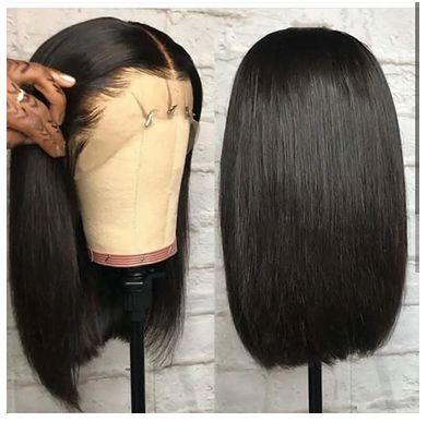 Human Hair Wigs Bob 13x4 Transparent Lace Frontal Wig Pre Plucked Bleached Knots 100% Human Hair