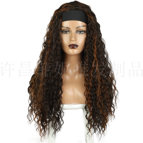 Headscarf wig African small roll elastic net European and American wig binding head cover ice silk headband factory direct sales
