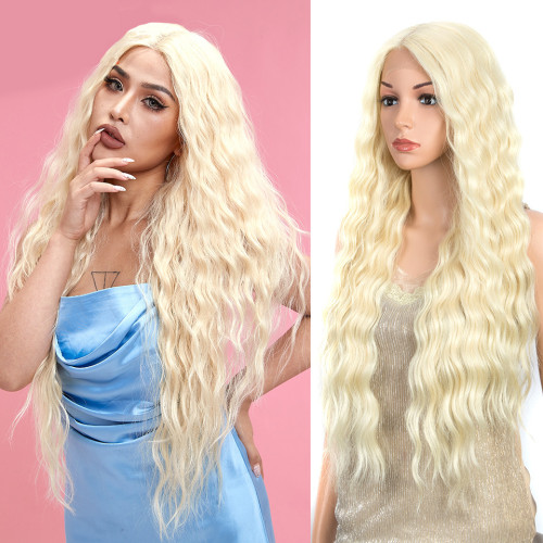 Hot long wave fashion curly hair chemical fiber front lace head set Cosplay fashion wig