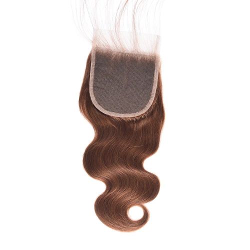 Highlight Peruvian Brazilian Cambodian Human Remy Ombre Brown Colored Hair Transparent Lace Closure