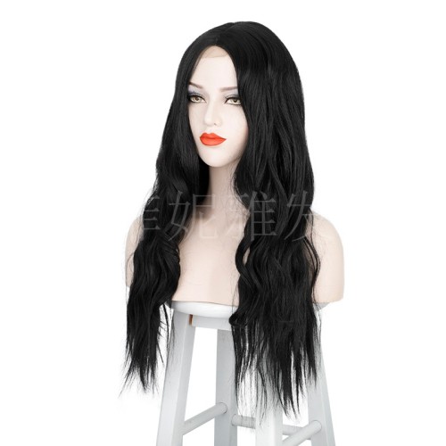 European and American wig women's long hair before the lace wig chemical fiber head set factory direct wig