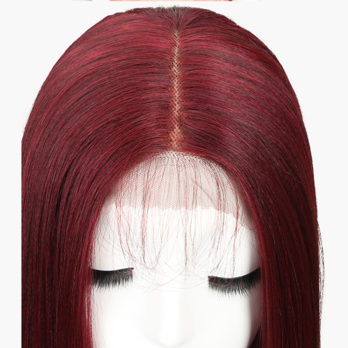 Chemical fiber front lace wig 26 inches long straight hair selling fashion wig head cover wigs