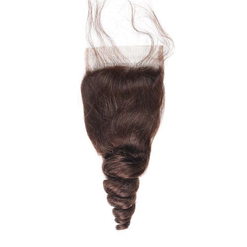 Factory Price Color 2 Loose Wave Transparent 4x4 Lace Closure Cuticle Aligned Hair Vietnamese