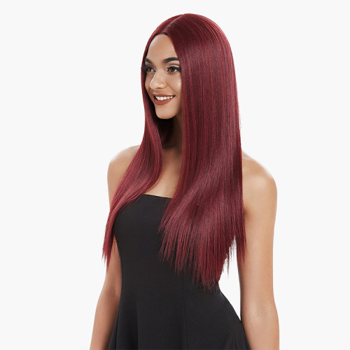 Chemical fiber front lace wig 26 inches long straight hair selling fashion wig head cover wigs