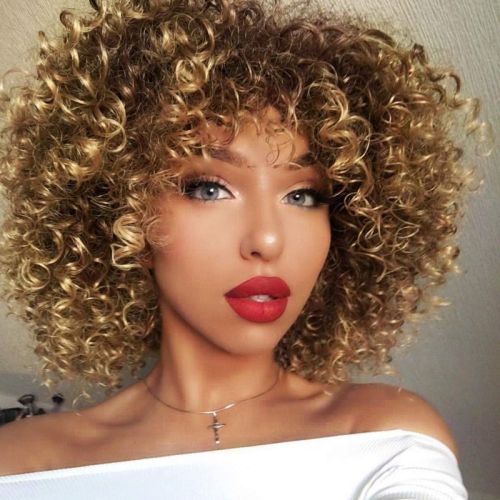 European and American wig African small curly hair bouffant explosive wig chemical fiber full head cover