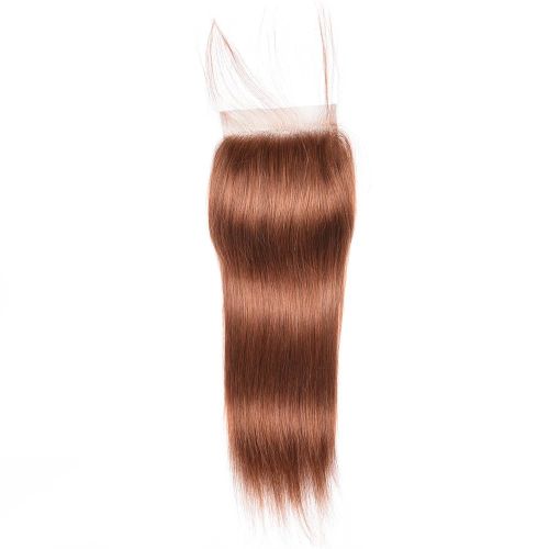 Highknight Wholesale Stock Straight 4X4 Transparent Lace Closure with Baby Hair Color 4# 100% Virgin Human Hair Vendor