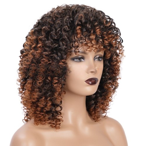 wig Female bouffant Afro wig chemical fiber small curly hair wig head set wig European and American wig