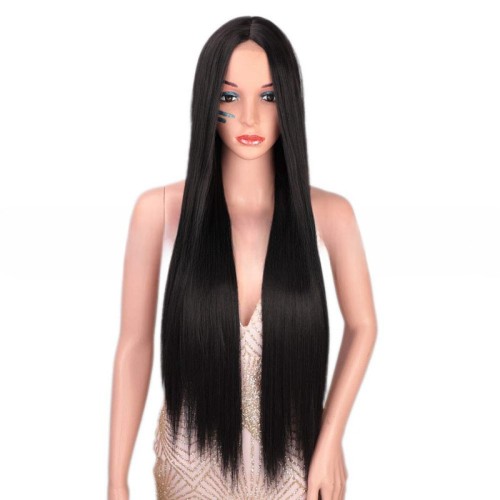 Factory supply long straight wig chemical fiber European and American wig in separate set wig female lace wig