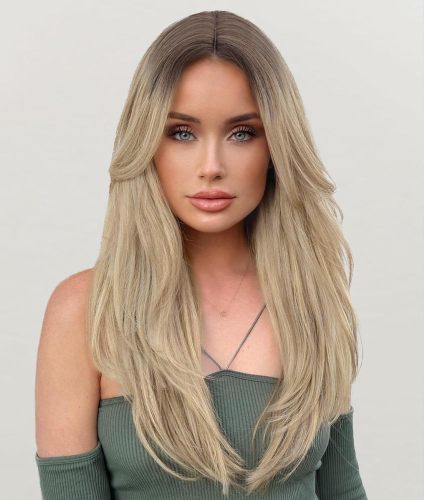 European and American wig lace long curly Hair light blonde hair wig forehead lace hair manufacturers wholesale supply