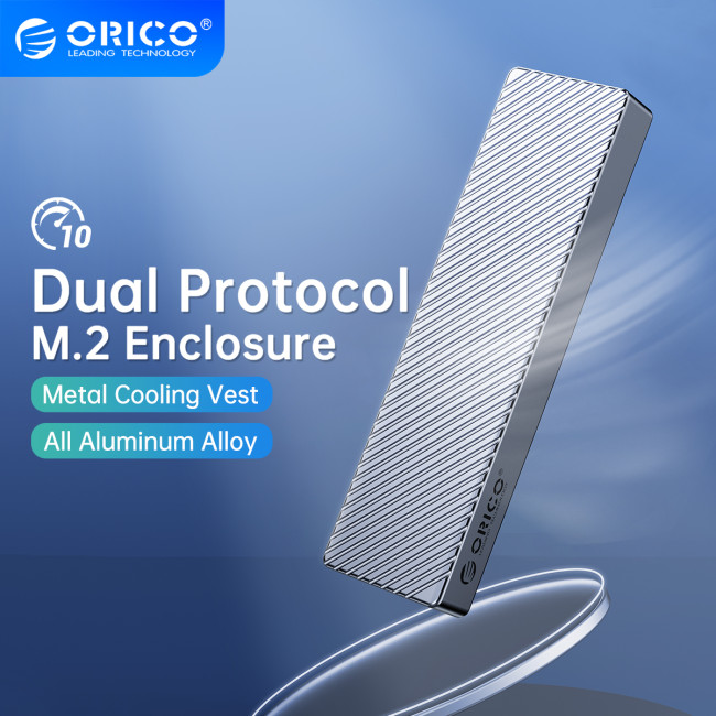 ORICO Dual Protocol M.2 SSD Case Support M2 NVMe SATA NGFF SSD Disk 10Gbps PCIe M Key 6Gbps M&B Key USB C Hard Drive Enclosure
