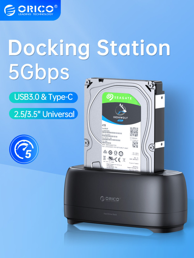 ORICO SATA to USB3.0 Hard Disk Docking Station for 2.5  3.5  SSD Disk Case  5Gbps Speed HDD Docking Station Hard Drive Enclosure