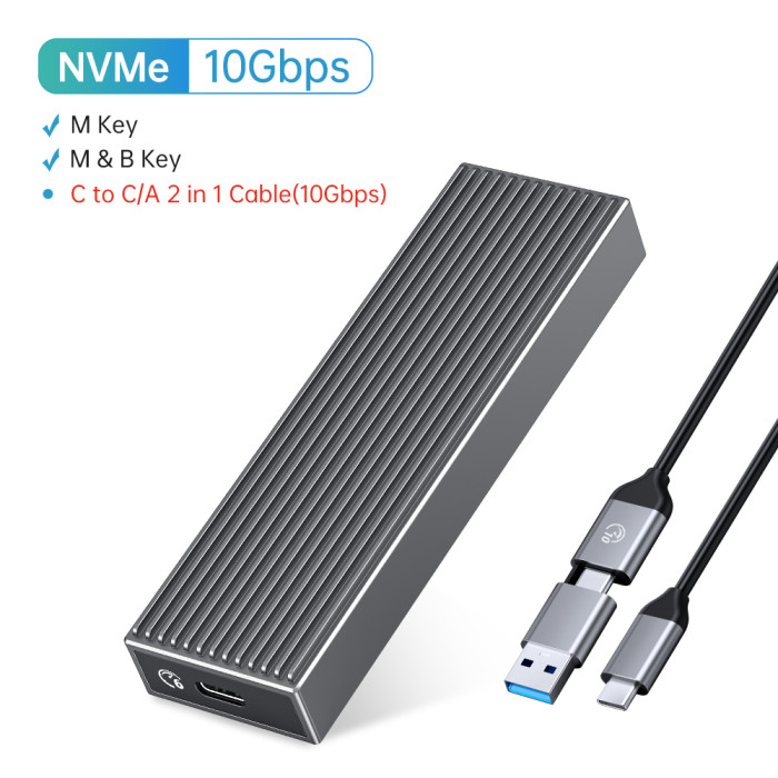 ORICO M2 NVMe SSD Case Aluminum 10Gbps USB3.1 GEN2 Type C M.2 SSD Enclosure M Key Solid State Drive Case Tool Free Support UASP
