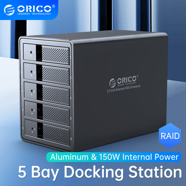 ORICO Chia 95 Series Multi Bay 3.5'' SATA to USB3 HDD Docking Station Internal Power HDD Enclosure Aluminum HDD Case