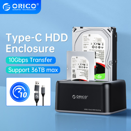 ORICO HDD Enclosure 3.5  SATA to Type-C 10Gbps Hard Drive Docking Station Support UASP 12V3A Power Adapter for HDD/SSD