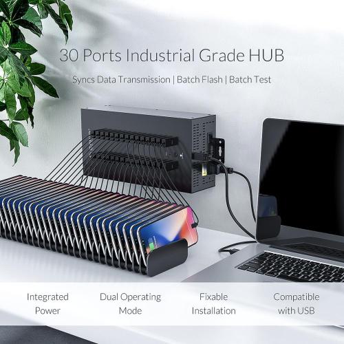 ORICO 30-port industrial USB2.0 hub for TF SD compatible card reader U disk data test batch replication