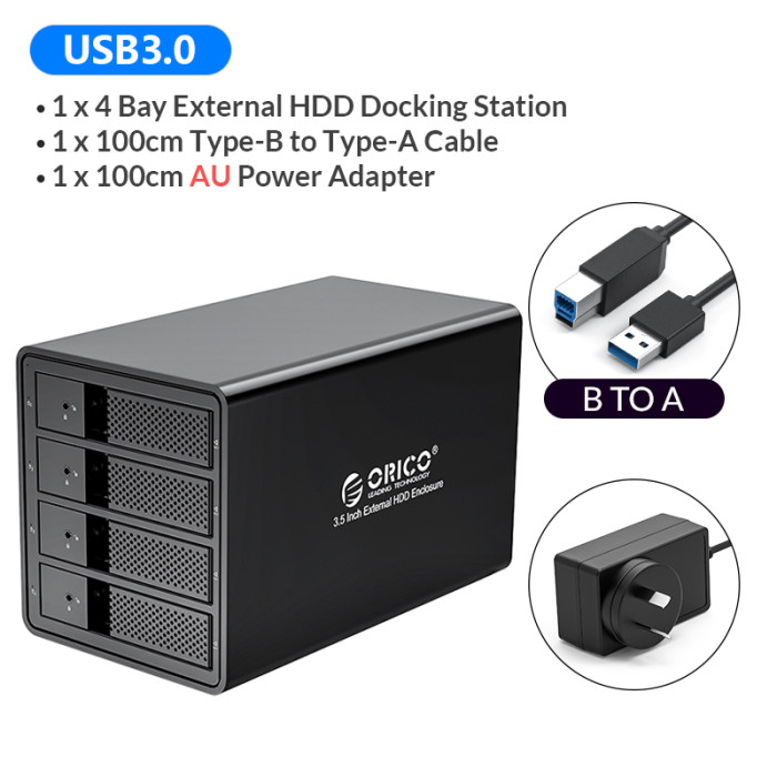 ORICO Chia 95 Series Multi Bay 3.5'' SATA to USB3 HDD Docking Station Internal Power HDD Enclosure Aluminum HDD Case