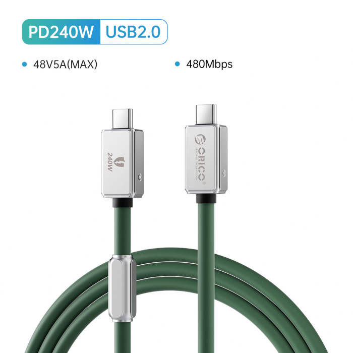 ORICO USB4 Cable 240W Compatible Thunderbolt 3 Video 8K@60Hz PD3.1 USB C Fast Charge 40Gbps Data Transfer Silicone for Macbook