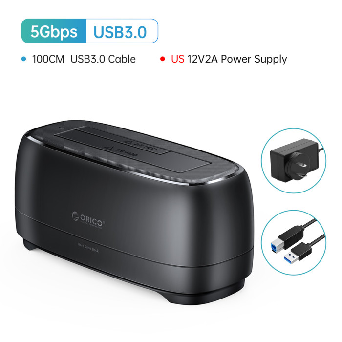 ORICO SATA to USB3.0 Hard Disk Docking Station for 2.5  3.5  SSD Disk Case  5Gbps Speed HDD Docking Station Hard Drive Enclosure