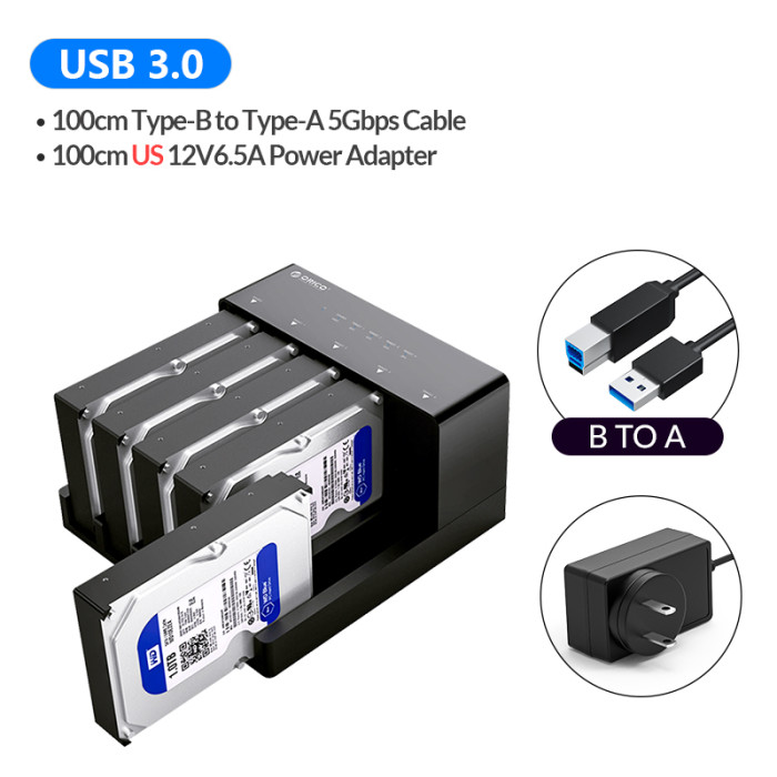 ORICO Hard Drive Docking Station 5 bay SATA to USB 3.0 HDD Docking Station with Offline Clone Function for 2.5/3.5 inch HDD/SSD