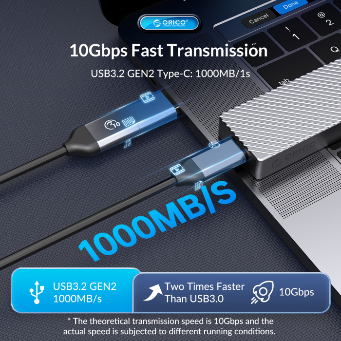 ORICO Dual Protocol M.2 SSD Case Support M2 NVMe SATA NGFF SSD Disk 10Gbps PCIe M Key 6Gbps M&B Key USB C Hard Drive Enclosure