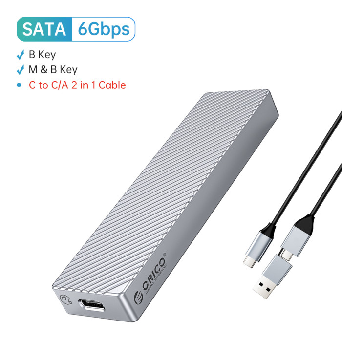 ORICO Dual Protocol M.2 SSD Case Support M2 NVMe SATA NGFF SSD Disk 10Gbps PCIe M Key 6Gbps M&B Key USB C Hard Drive Enclosure