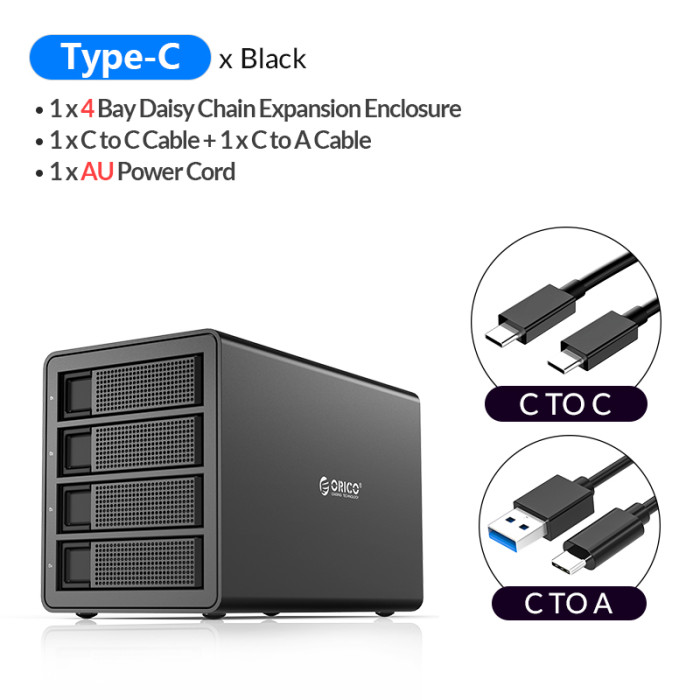 ORICO 35 Series Type-C 4Bay &5Bay HDD Docking Station 10Gbps Super Speed for 2.5/3.5 Inch Hard Drive Case Built-in Power Adapter