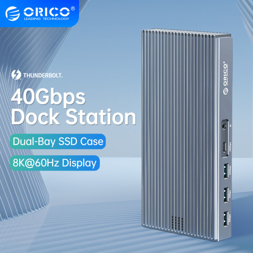 ORICO Thunderbolt 3 Docking Station with M.2 NVMe NGFF Enclosure 9 in 1 USB C Laptop Docking Staion with thunderbolt 40 Gbps HUB