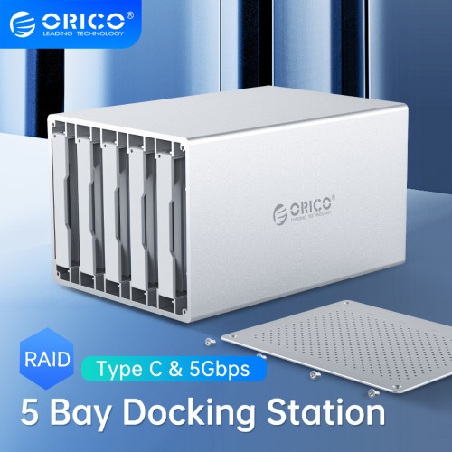 ORICO WS Series 3.5'' 5 Bay Type C With RAID HDD Enclosure Support HDD Docking Station 5Gbps USB3.1 Hard Disk Case