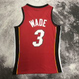 2005-06 Miami Heat WADE #3 Red Retro Top Quality Hot Pressin g NBA Jersey