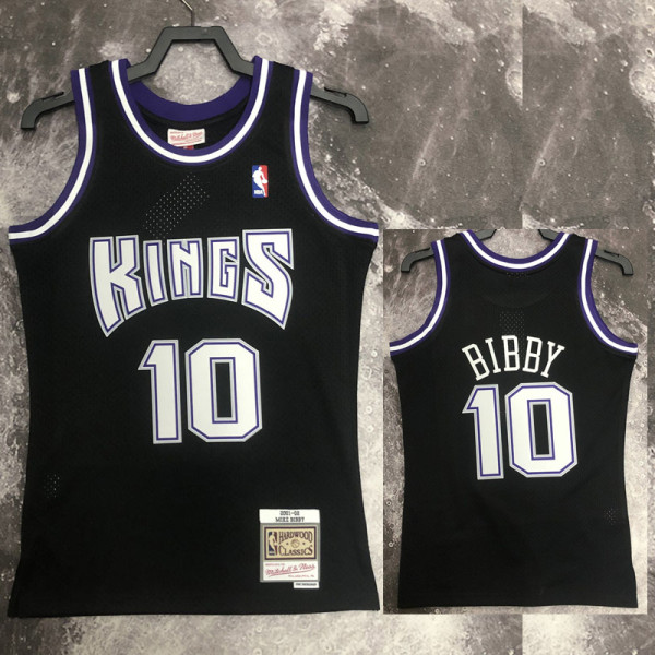 2001 Kings BIBBY #10 Black Retro Top Quality Hot Pressing NBA Jersey