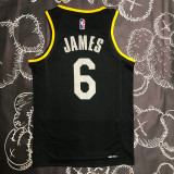 LAKERS Glory version JAMES #6 Black Top Quality Hot Pressing NBA Jersey