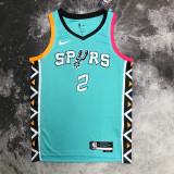 2022-23 Sa Spurs LEONARD #2 Green City Edition Top Quality Hot Pressing NBA Jersey