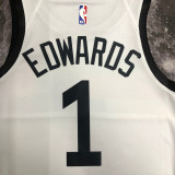 2022-23 TIMBERWOLVES EDWARDS #1 White City Edition Top Quality Hot Pressing NBA Jersey