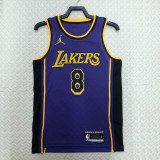 2022-23 LAKERS BRYANT #8 Purple Top Quality Hot Pressing NBA Jersey (Trapeze Edition)