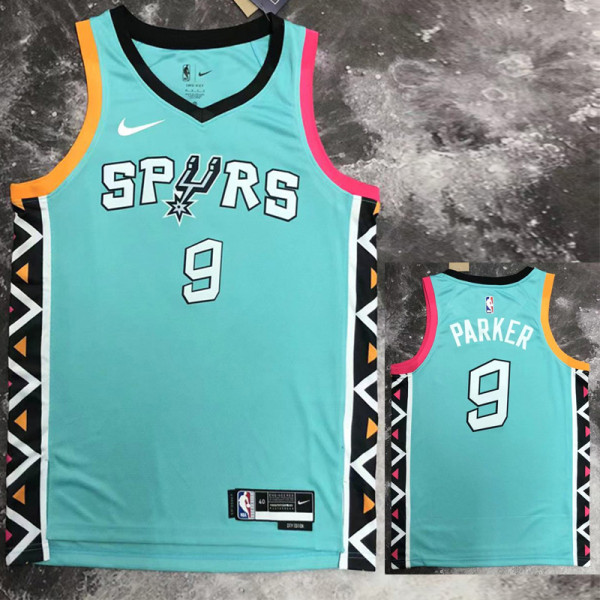 2022-23 Sa Spurs PARKER #9 Blue City Edition Top Quality Hot Pressing NBA Jersey