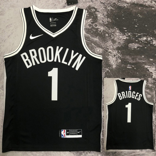 NETS BRIDGES #1 Black Top Quality Hot Pressing NBA Jersey (V领)