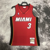 2005-06 Miami Heat WADE #3 Red Retro Top Quality Hot Pressin g NBA Jersey