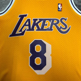 1997 LAKERS BRYANT #8 Yellow Retro Top Quality Hot Pressing NBA Jersey(圆领)