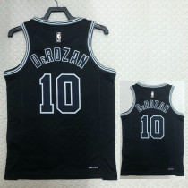 2022-23 SA Spurs DEROZAN #10 Black Top Quality Hot Pressing NBA Jersey (Retro Logo)