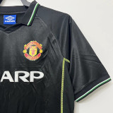 1998-1999 Man Utd Away Black Retro Soccer Jersey