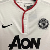 2013-2014 Man Utd Away White Retro Soccer Jersey