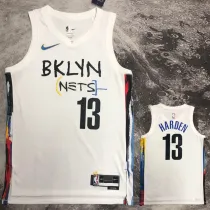 2022-23 NETS HARDEN #13 White City Edition Top Quality Hot Pressing NBA Jersey