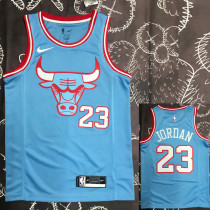 BULLS JORDAN #23 Blue Top Quality Hot Pressing NBA Jersey